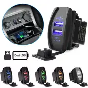 3.1A Dual USB Socket Charger Power Adapter Waterproof LED 12V 24V for Car Motor