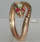 18k Rose Gold Natural Opal Ruby Womens Band Ring - Sizes 4 to 12
