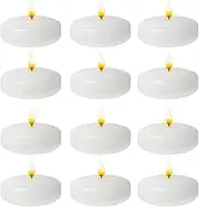 White Floating Candles - Warm White Tea Light Floating Candles | Candlelight Clean Burn Interior Decoration for Weddings Dinners Christmas