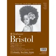 Strathmore 400 Series Bristol, 2-Ply Smooth, 9"X12" Tape Bound, 15 Sheets