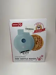 Dash Snowman Mini Waffle Maker Non-Stick 4" Cooking Surface Brand New