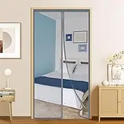 Magnetic Fly Screen Door, Hands Free Mesh Curtain Top to Bottom Seal Automatically Polyester, Full Frames Keep Bug Mosquito Out Door Screen, for Patio, Living Room