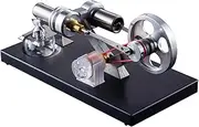 Hot Air Stirling Engine Motor Model DIY Kit with 4pcs Led Lights Electricity Generator Physics Educational Toy Teaching Aids for Teacher Student Adult ALKOY