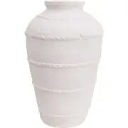LVD Cement Urn Vase Home/Room Decor 35.5cm White Parga