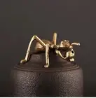 Figurine Brass Ornaments Vintage Ant Necklace Pendant Display Statue Miniature