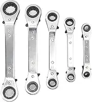 cSeao 5 Pieces Metric Box End Reversible Ratcheting Wrenches Set,Metric Ratchet Box Wrench Set,Repair Wrench Set,Socket Spanner Tool