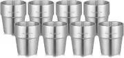 Set of 8 Stainless Steel Double Wall Cups, 300ml Insulated Tumbler Mug, Reusable & Stackable, Espresso Mug Perfect for Cold Drinks - Dishwasher Safe (8PCS)