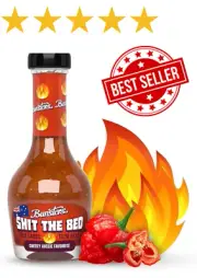Bunsters Shit The Bed 12/10 Heat Hot Sauce - Chili Pepper Sauce, 150 ml - AUS