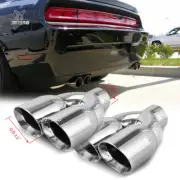 Weld On Exhaust Tip 2.5"In 3.5" Out 9.5"Double Wall For Dodge Challenger 06-2023
