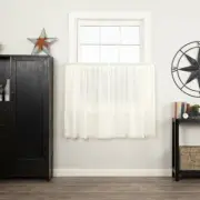 New Farmhouse Shabby Chic ANTIQUE WHITE TOBACCO CLOTH TIERS Panel Curtain 36"