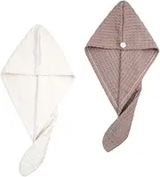 CALLARON Microfiber Hair Towel Wrap 2pcs for Hair Drying Cap Fast Dry Easy to Use