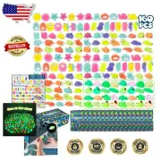 160 Pack Squishy Fidget Toys - Soft, Glow-in-the-Dark Party Gifts for Kids