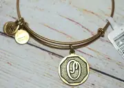 NEW NWT Alex and Ani Letter Initial O Charm Bangle Gold Bracelet