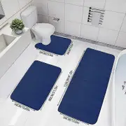 3-Piece Oversized Memory Foam Mat Set - Soft, Absorbent, Quick-Drying, Non-Slip, and Machine Washable - Perfect for Bathroom, Laundry Room, Hallway...