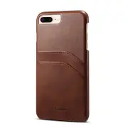 For Iphone 7 Plus Shockproof Tpu + Pu Protective Case With Card Slots(Brown)