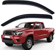 Lightronic WV92706 Outside Mount Side Window Visors Deflectors Vent Rain Guards, Dark Smoke Shatterproof Auto Shades, 2-Pieces Set, Fits for 2005-2015 Toyota Tacoma Access Cab