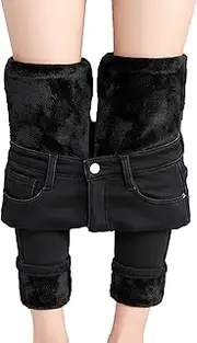 [Generic] Petite Yoga Pants Winter Sports Pants Women's Warm Casual Pants Ladies Plus Size Sweat Pants (Black, L)