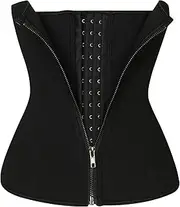 [HTTDSLF] Waist Trainer Corset, Womens Underbust Corset, Adjustable Hook & Eye Closure Tummy Tucker for Women Black, Black, s