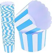 CHICAMPERA 100Pcs Paper Cupcake Liners for Baking Muffins High Temperature Resistant Non Deforming for Home Bakery Events Stripe Design for Stylish Desserts