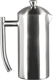 Frieling Double-Walled Stainless-Steel French Press Coffee Maker - Brushed 17 Ounces - Brushed Stainless French Press Coffee Maker - Stainless Steel French Press No Plastic