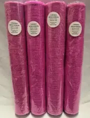 10 Yards Long x 20.5” Wide Mesh Ribbon PINK COLOR 4 Rolls Free Shipping
