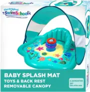Baby Splash Play Mat with Adjustable Canopy – Inflatable Play Pool for Babies &