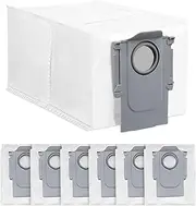 6 Pack Dust Bag Replacement for Roborock Q Revo / P10 Robot Vacuum Cleaner Accessories Parts, Large Capacity Disposable Dust Bags