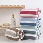 2Pcs Color Strip Beach Towel Highly Absorbent Shower Towel Bath Towel Dorm