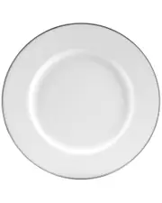 10 Strawberry Street Set of Six Silver Line Luncheon Plates