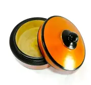 Vintage Handmade Wooden Cylinder Storage Box With Wooden Lid