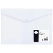 Keji A4 Button Document Wallet Clear