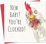 Twizler New Baby Card - Clucked - Funny New Baby Boy or Girl Card - Congratulations Newborn