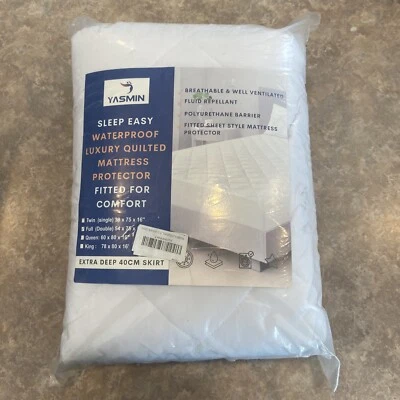 Quilted Luxery Waterproof Matress Protector; Full Size Extra Deep Pockets.