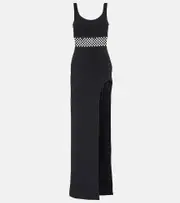 [David Koma] David Koma Embellished cady gown AU 12 black