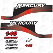 Outboard Mercury Decal Sticker Kit 140HP RED