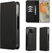 Jarttarn Compatible with Google Pixel 9 Pro Fold Leather Case Cover Protective Soft TPU Silicone Case Shockproof Folio Slim Thin Case Cover Wallet Case with Card Slot Holder (Black)