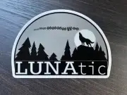 LUNAtic Howling Wolf Vinyl Sticker by Diamondback Designs