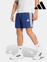 adidas Blue Essentials Training 3-Stripes Woven Shorts (E66428) | $65