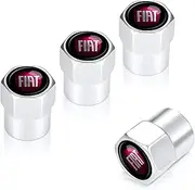 Tire Valve Stem Caps,Wheel Caps Compatible with Fiat 500 500C 500L 500X Brava Bravo Fiorino Panda Palio Series All Models, Metal Air Valve Cover Car Accessory,Not Made by Fiat,4 Pcs(Silver)