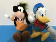 Donald Duck and Goofy Official Disney Land Plush 11”