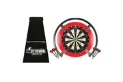 Target Darts OMNI, TOR Dart Board, Red Surround, Dart Mat + Darts