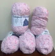 Lot of Loops & Threads Cozy Boucle Yarn # 05 Baby Pink 100% Polyester Same Dye