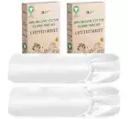 2-Pack 100% Organic Cotton Twin Fitted Sheets only Percale GOTS Certified Sof...