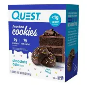 New QUEST Frosted Chocolate Cake Net Carbs Protein Cookies 7.05oz (1 Box)