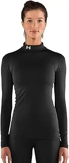 [Under Armour] Women's ColdGear Compression Mock, Black/Silver, Small
