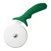 Hygiplas Pizza Cutter with Green Handle 100mm Wheel Takeaway Restaurant