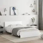 Bed Frame with Headboard White Double