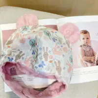 在飛比找momo購物網優惠-【Lianne baby】粉灰兔的花草生活手工嬰幼兒保暖飛行