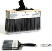 Decking Stain Brush Applicator, 18cm / 7” Deck Paint Brush Set for Applying Oil/Water Based Sealer on Wood, Concrete, Outdoor Heavy Duty Painting, Includes 10cm Paint Brush & Can Opener Keyring