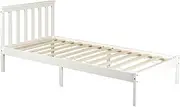 Glebe Pine Wood King Single Bed Frame Durable Bedroom Furniture Solid Pine Wood Frame Plywood Slats 240kg Maximum Weight Capacity Dimensions: 82H x 114W x 209.5D CM White